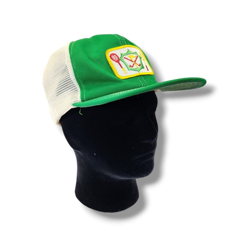 Vintage Golf Tennis Resort Clubs Patch Logo Truckers Mesh Snapback Hat Cap USA
